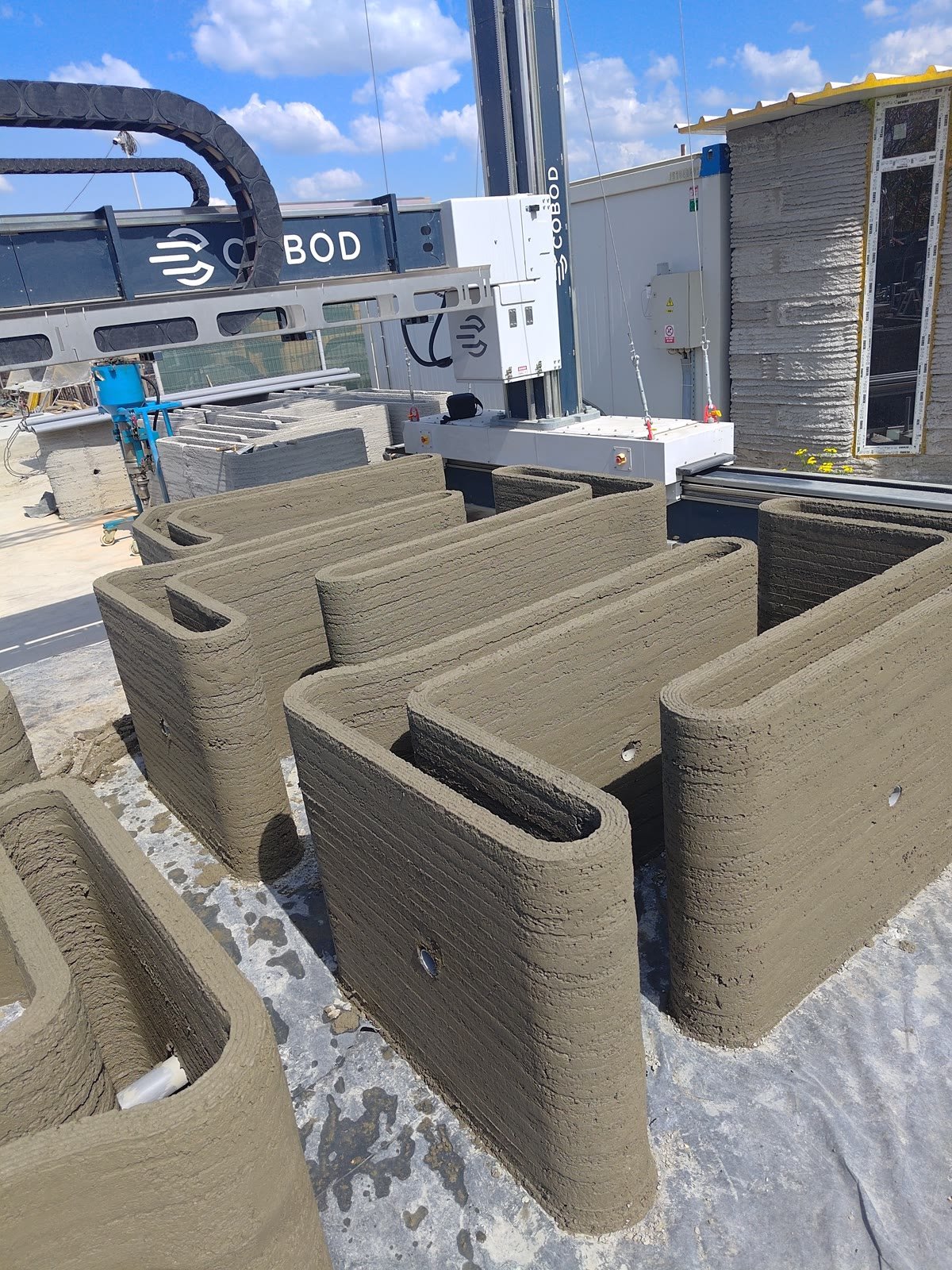 Elemente beton 3D în curtea de producție Layer By Layer